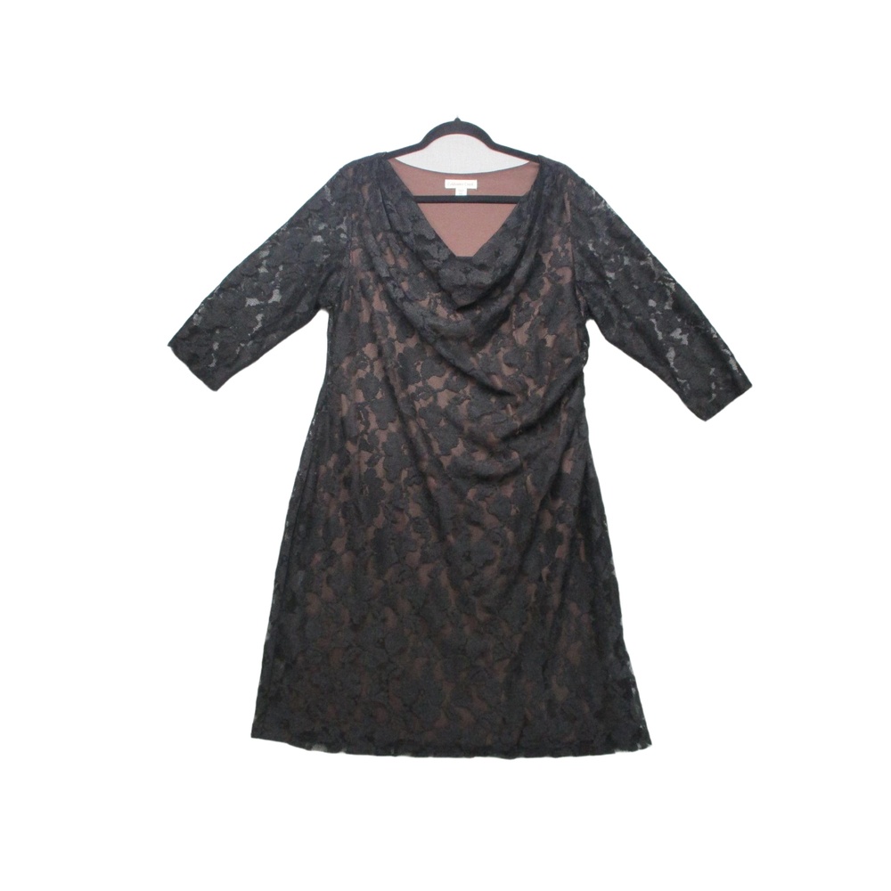 Coldwater Creek Whimsigoth Grunge Lace Ruched Cowl Neck Dress‎ Size W18